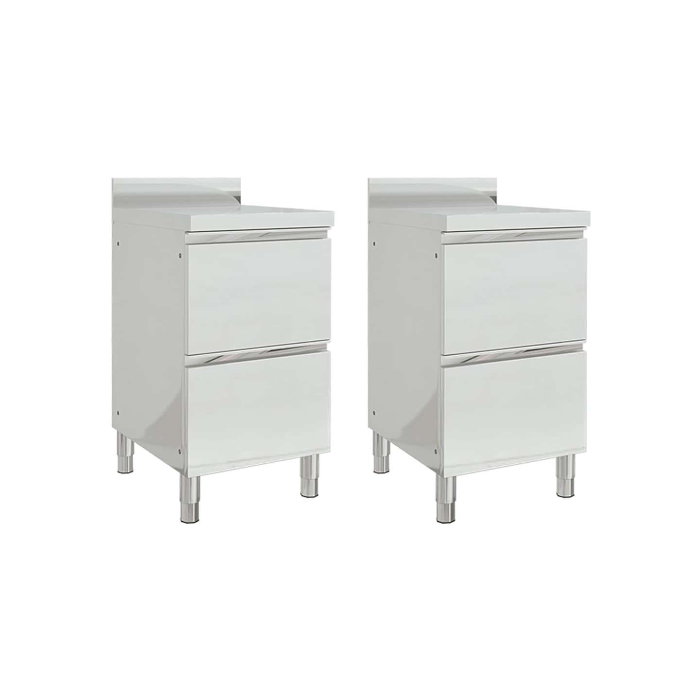 Armoires de cuisine commerciales avec 2 tiroirs 2pcs 50x60x96cm