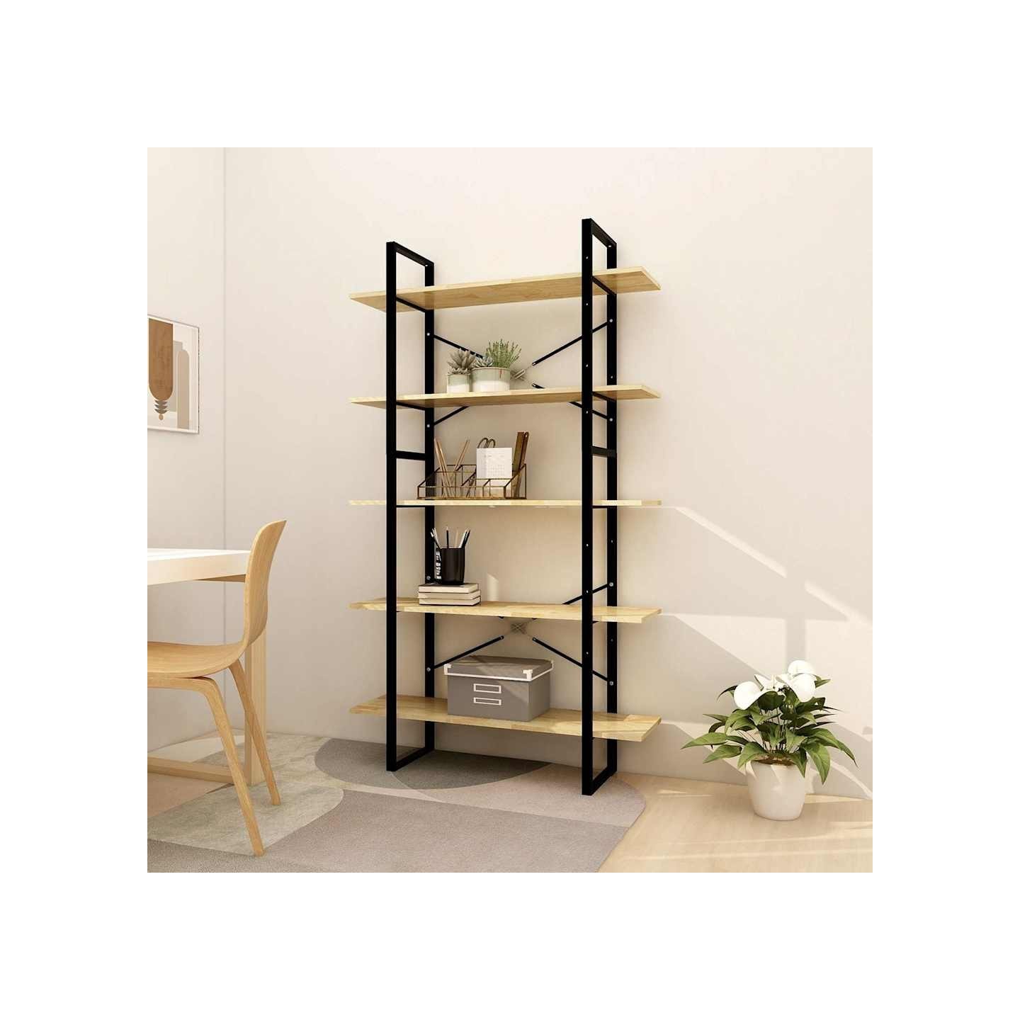 Bibliothèque à 5 niveaux 100x30x175 cm Bois de pin