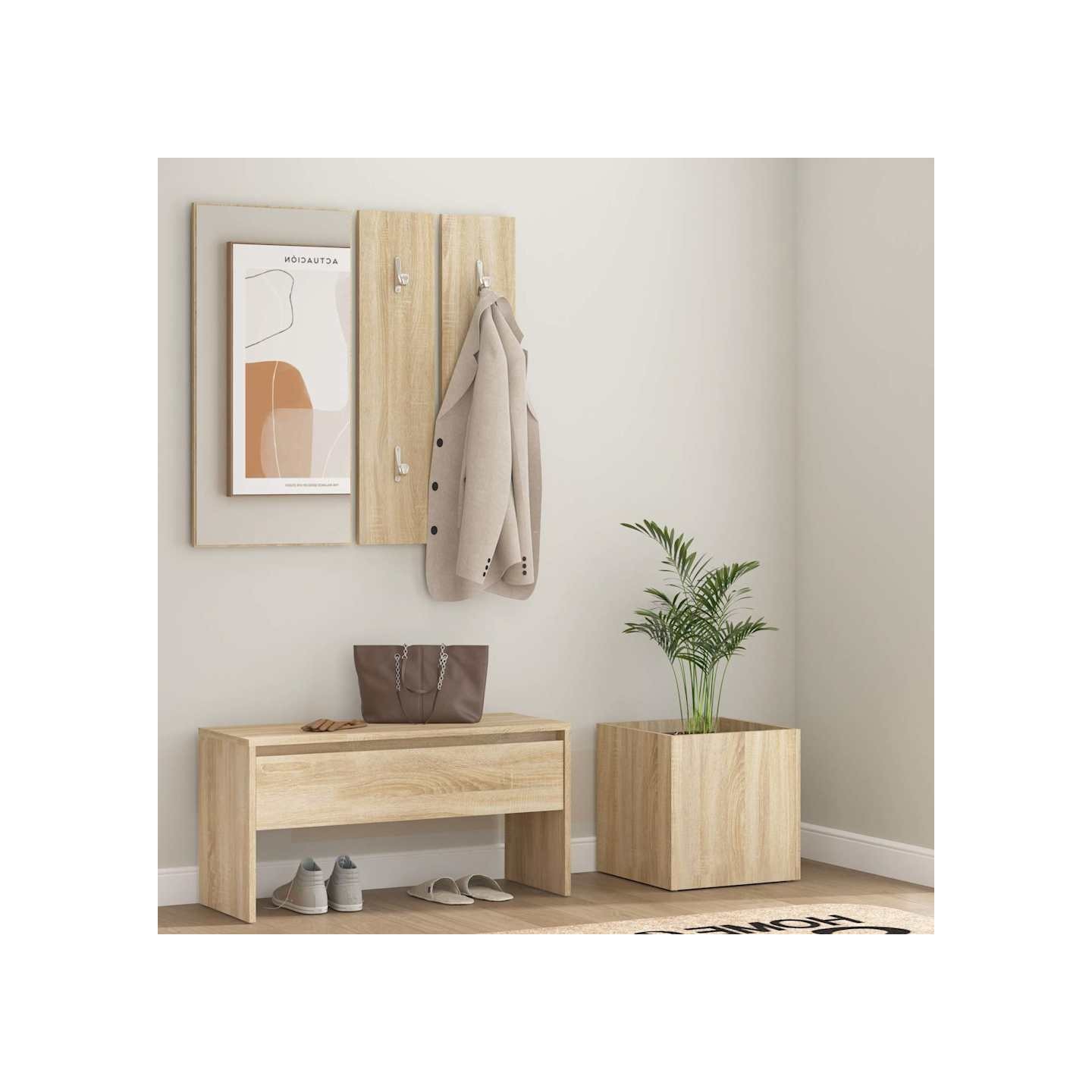 Ensemble de meubles de couloir Chêne Sonoma Bois d'ingénierie