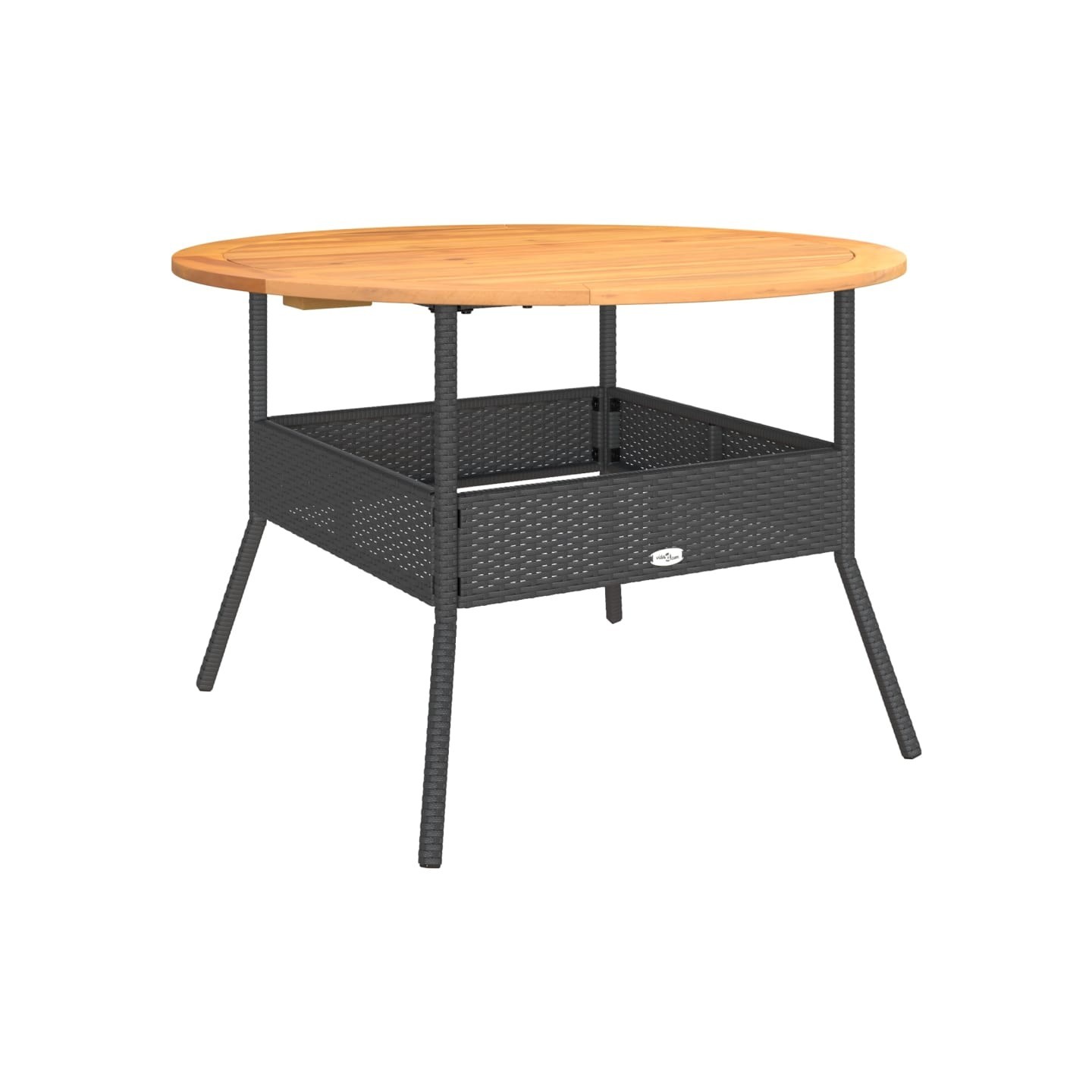Table de jardin et dessus en bois d'acacia noir résine tressée