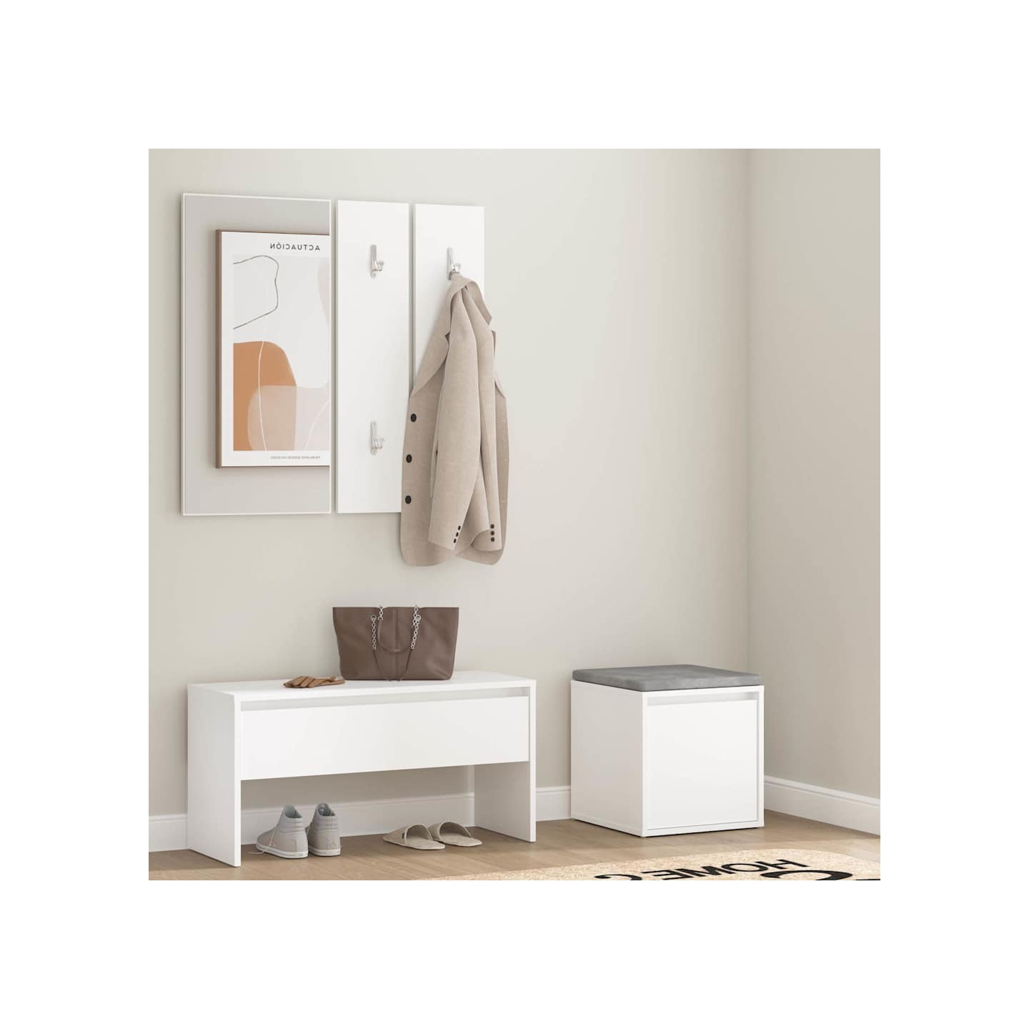 Ensemble de meubles de couloir Blanc Bois d'ingénierie