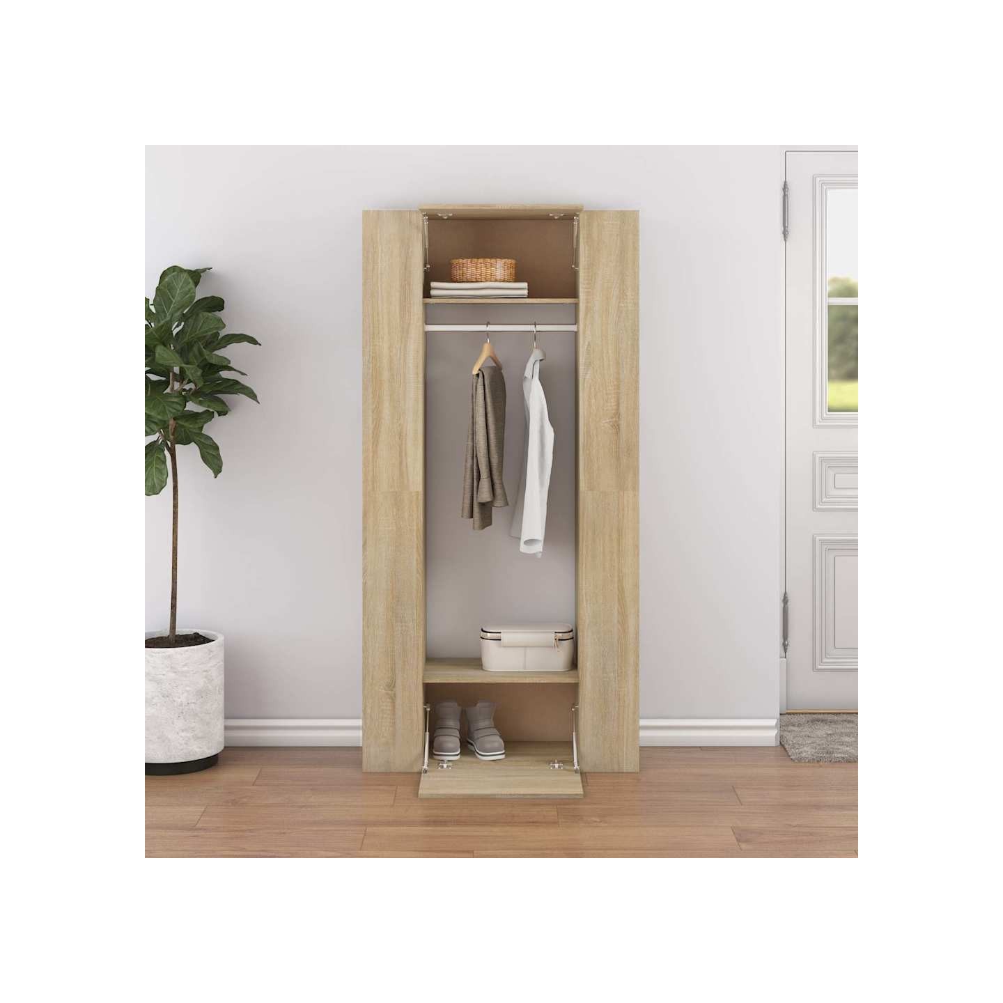 Armoires de couloir 2 pcs chêne sonoma bois d'ingénierie