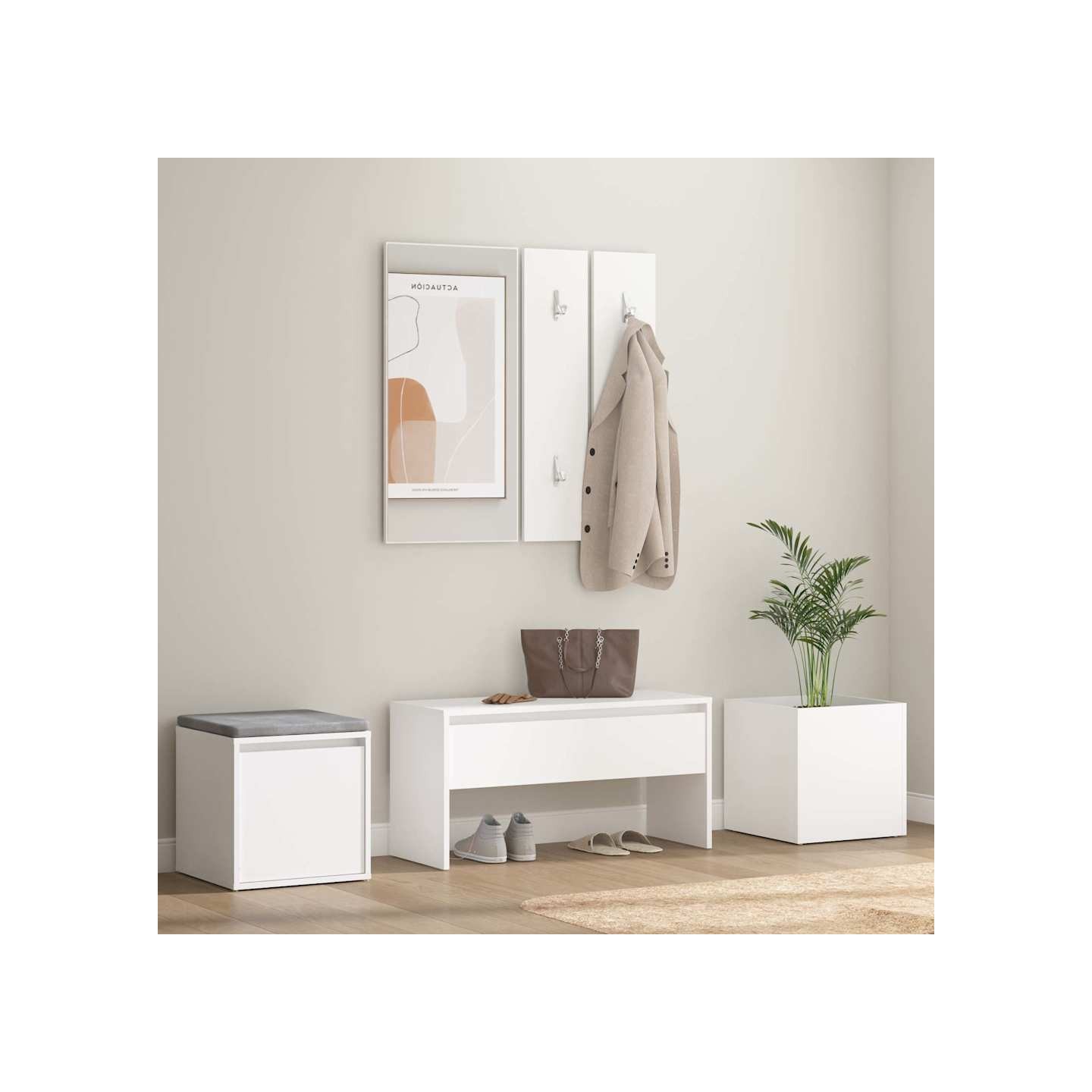 Ensemble de meubles de couloir Blanc Bois d'ingénierie