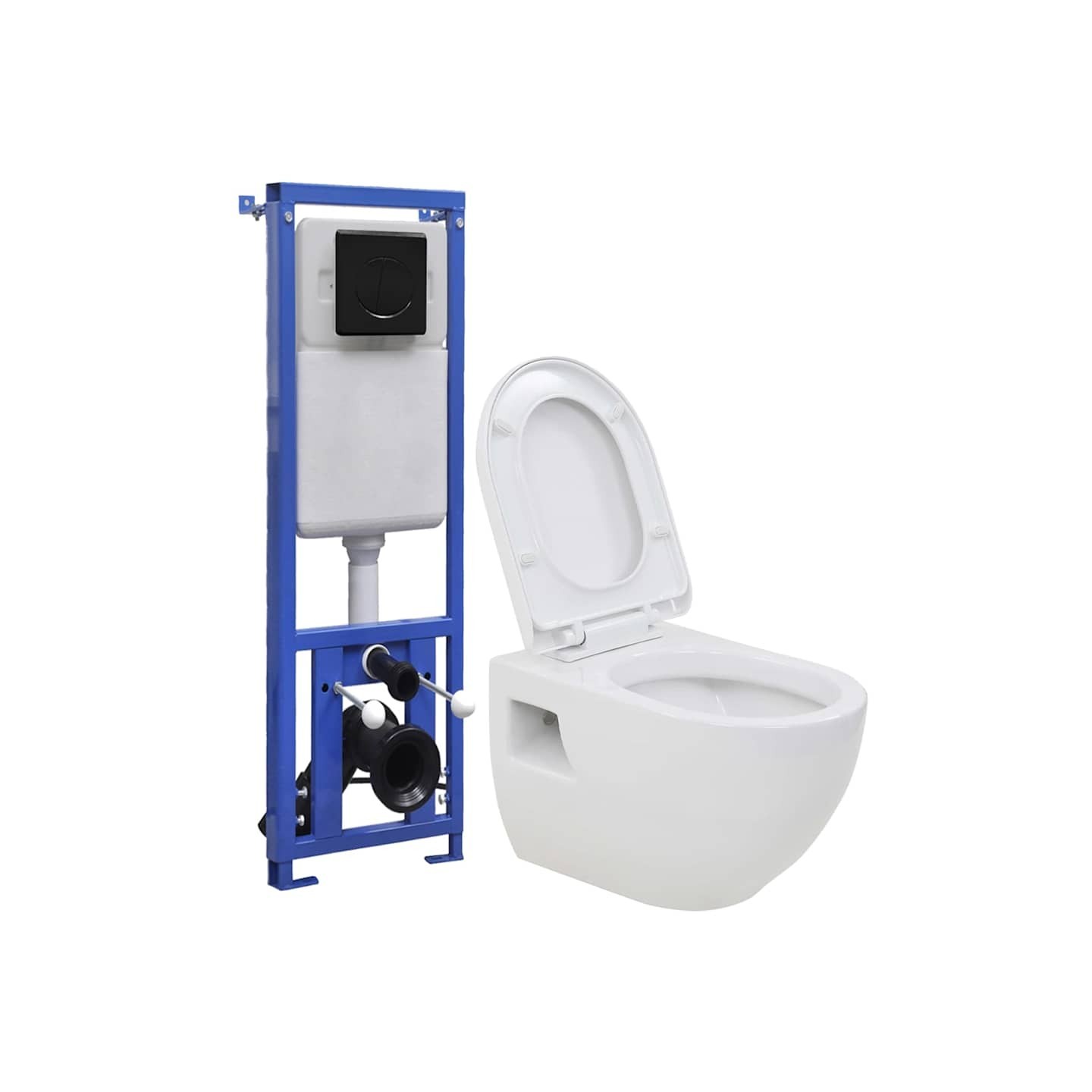 Toilette suspendue au mur avec réservoir haut caché Céramique