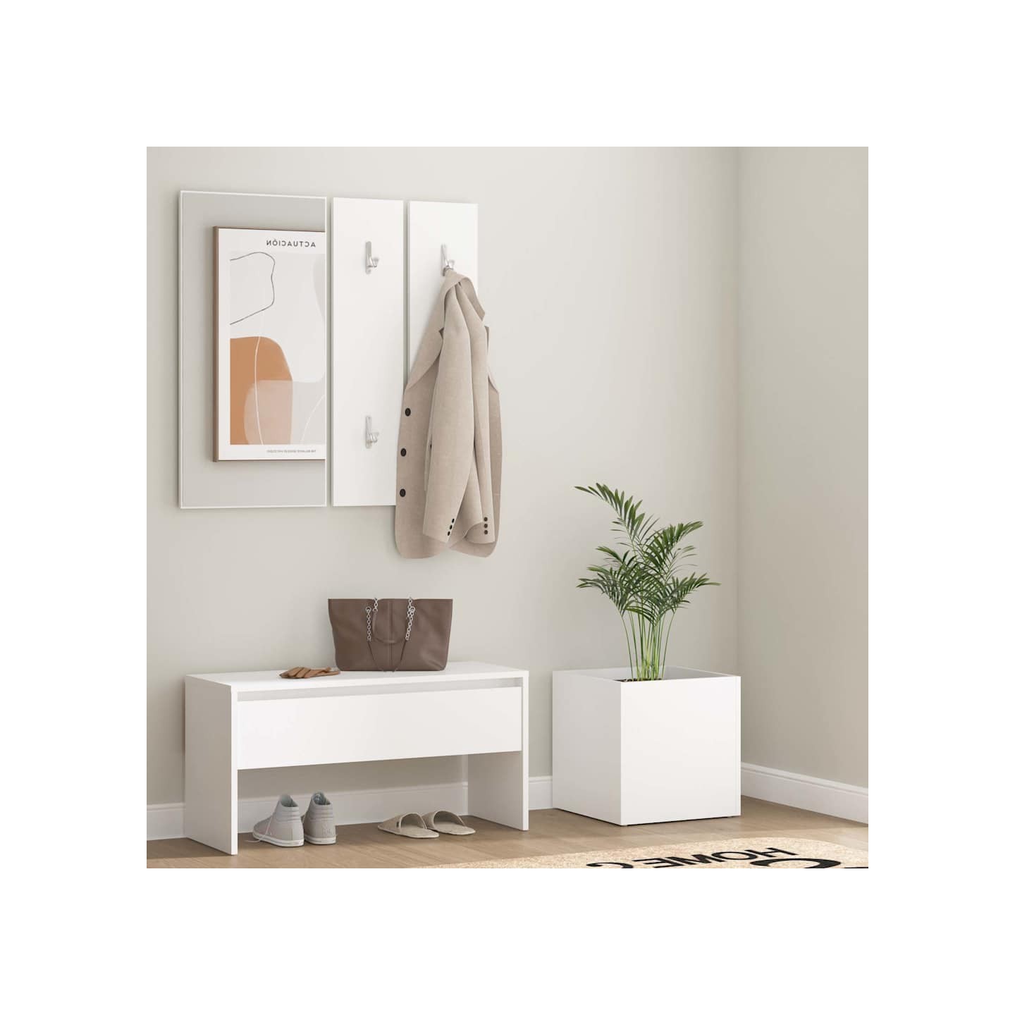 Ensemble de meubles de couloir Blanc Bois d'ingénierie