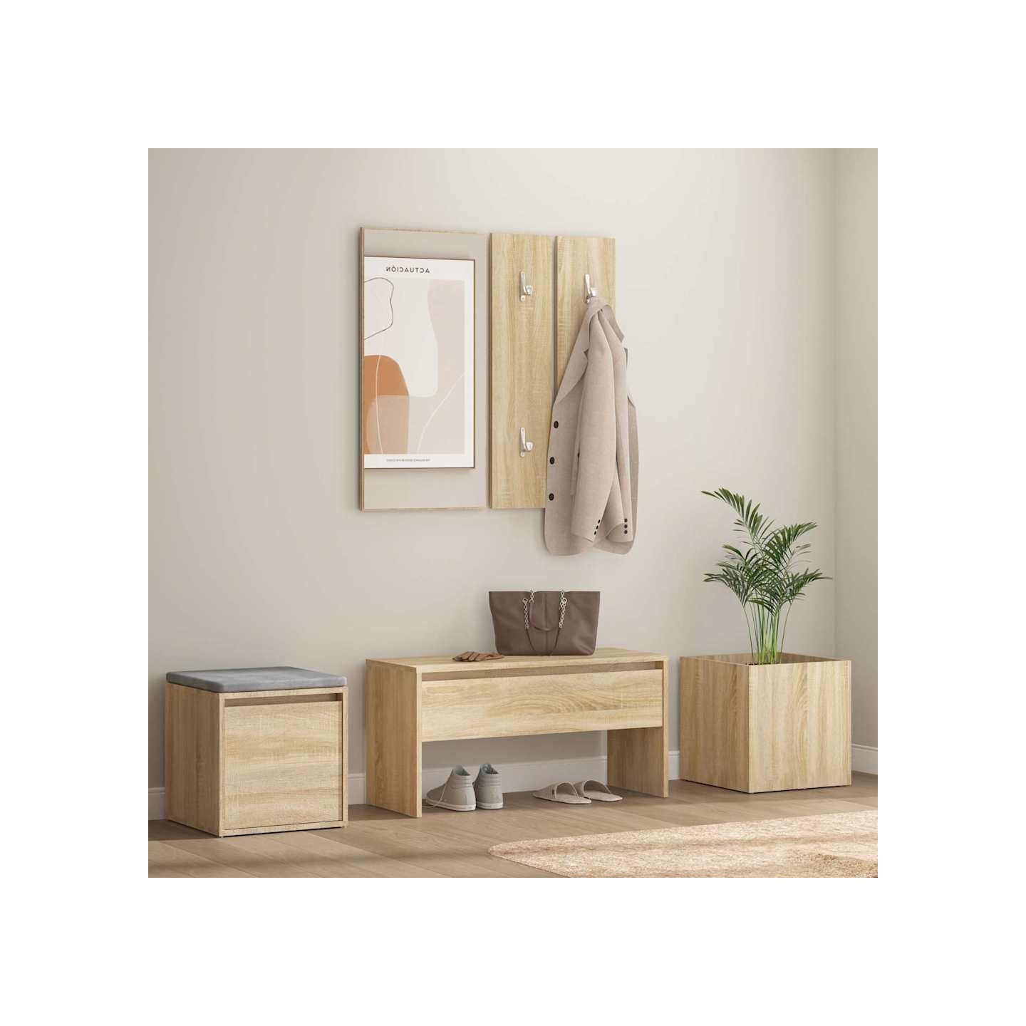 Ensemble de meubles de couloir Chêne Sonoma Bois d'ingénierie