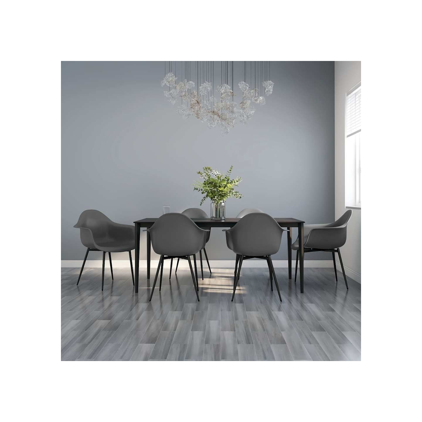 Chaises à manger lot de 6 gris PP