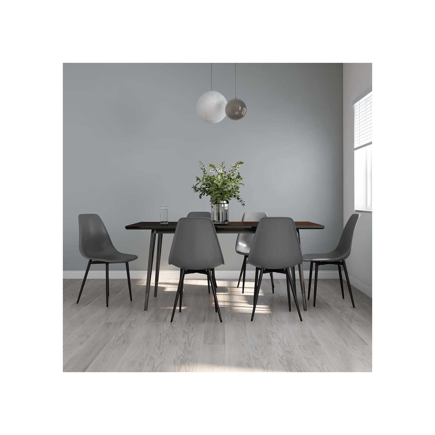 Chaises à manger lot de 6 gris PP