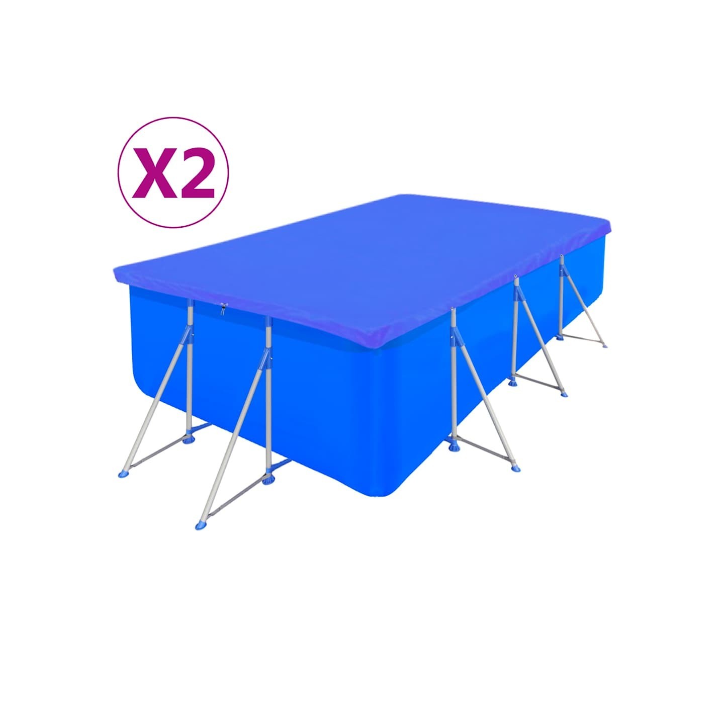 Couvertures de piscine 2 pcs PE Rectangulaire 90 g/m² 400x207cm