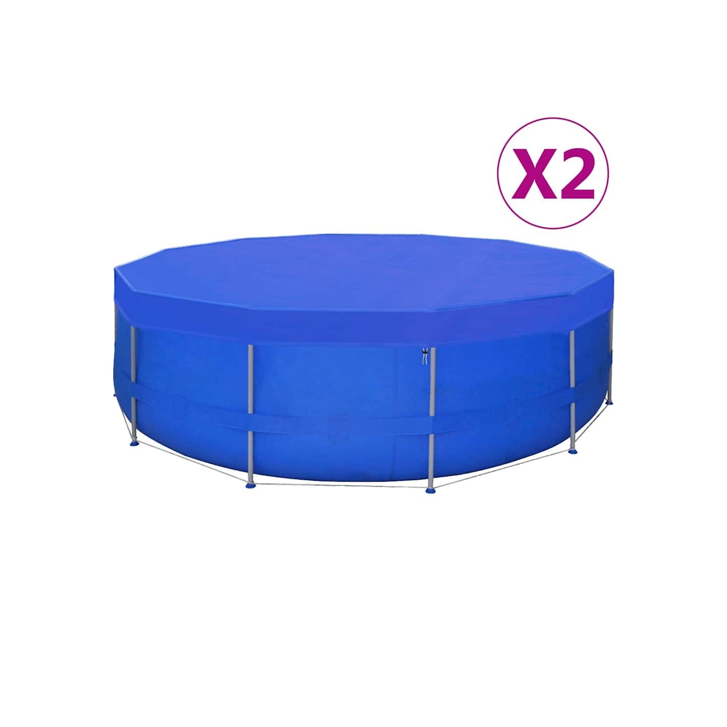 Couvertures de piscine 2 pcs PE Ronde 540 cm 90 g/m²