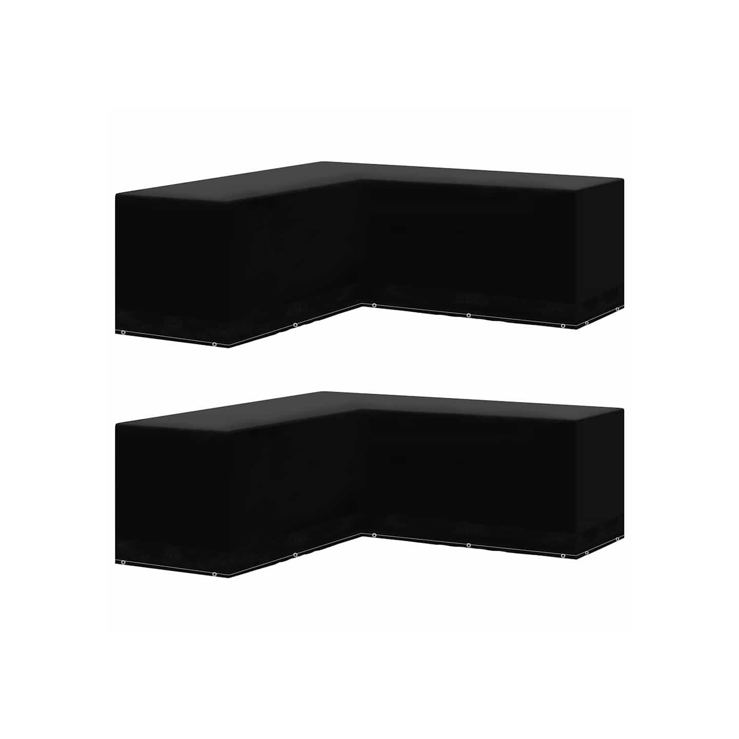 Housses de salon de jardin 2pcs Forme L 12 œillets 250x250x90cm