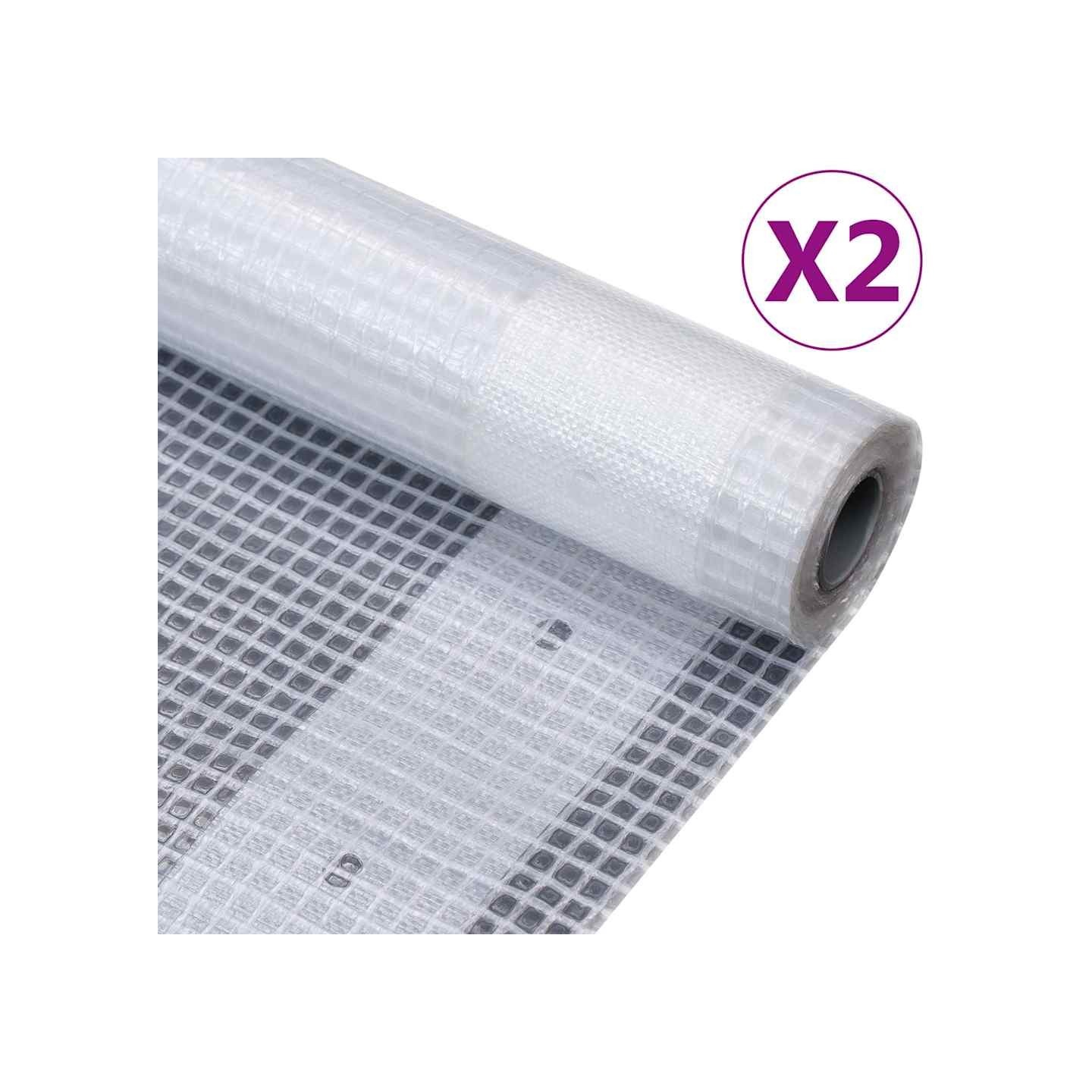 Bâches Leno 2 pcs 260 g/m² 2x5 m Blanc