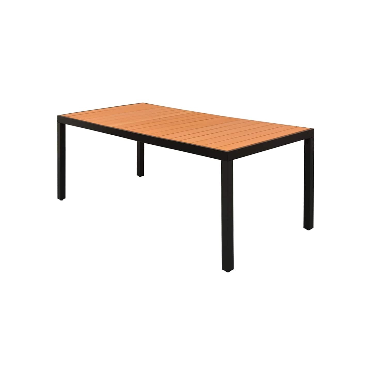 Table de jardin Marron 185 x 90 x 74 cm Aluminium et WPC