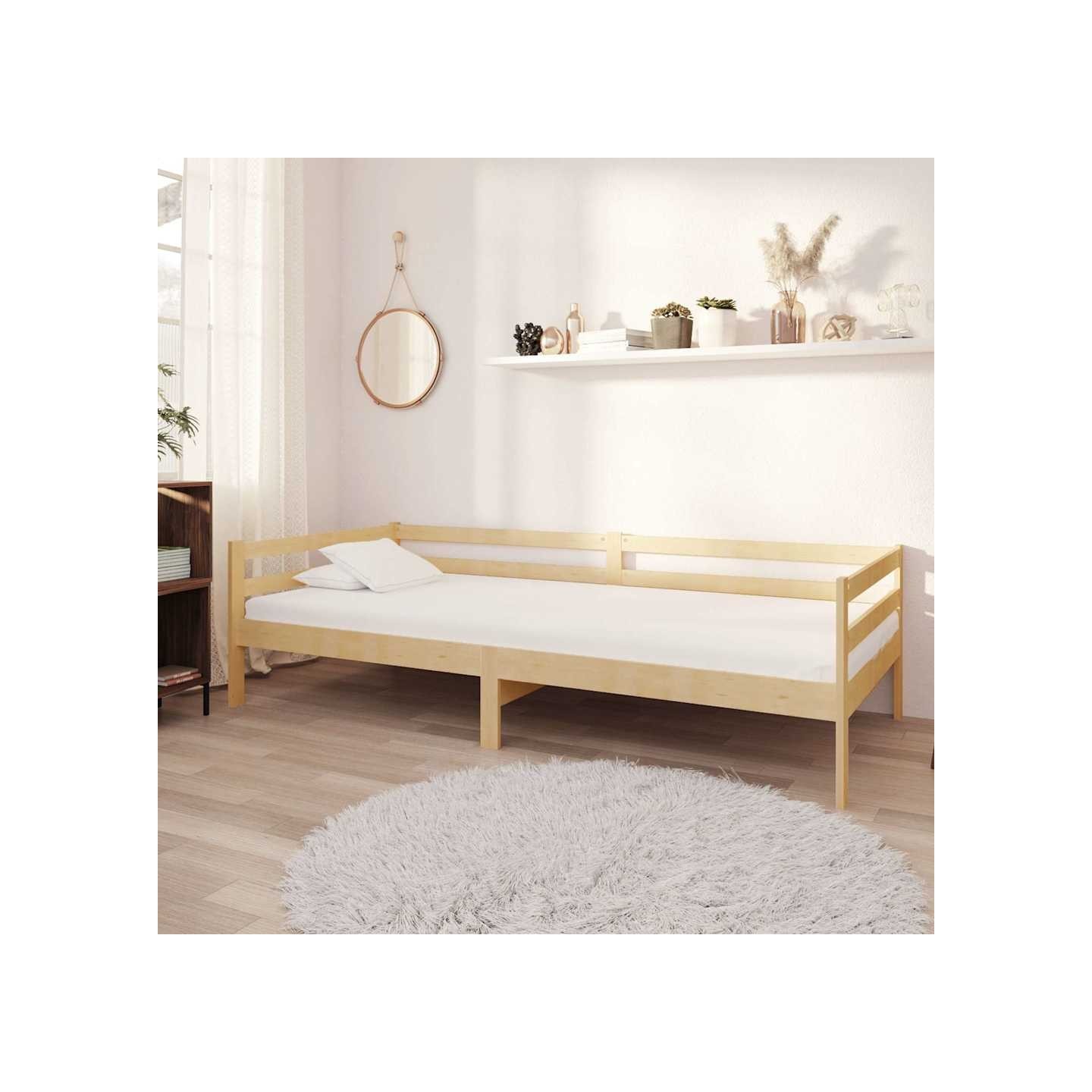 Lit de repos avec matelas 90x200 cm Bois de pin massif