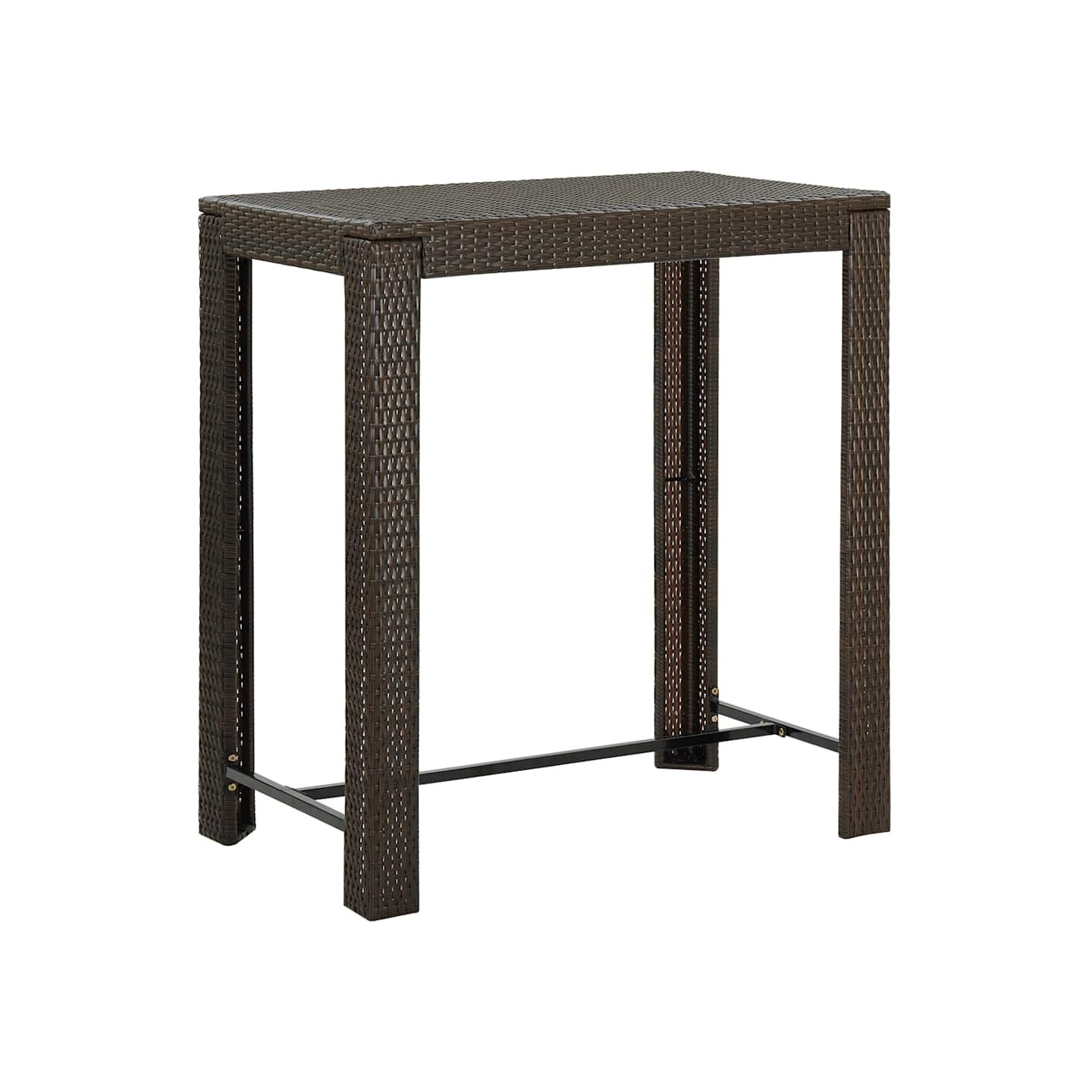 Table de bar de jardin Marron 100x60,5x110,5 cm Résine tressée