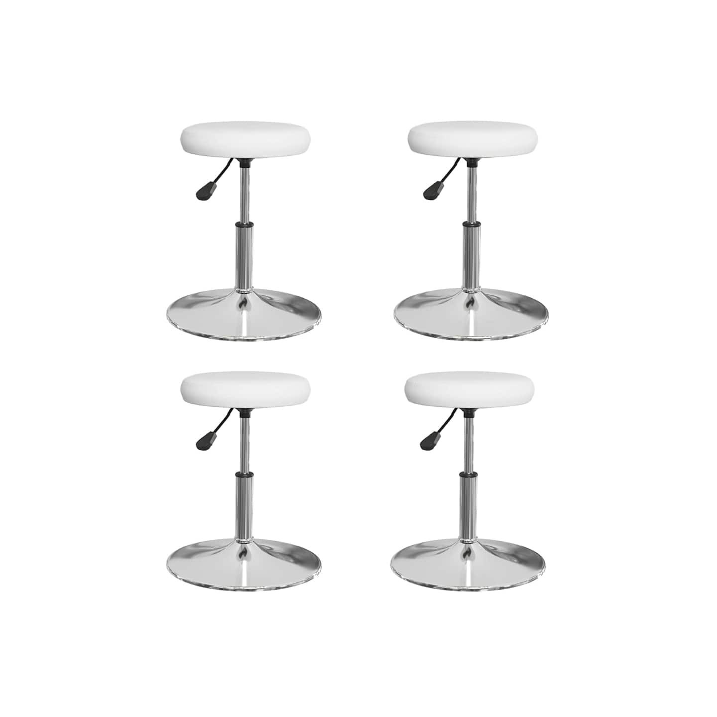 Chaises à manger lot de 4 blanc similicuir