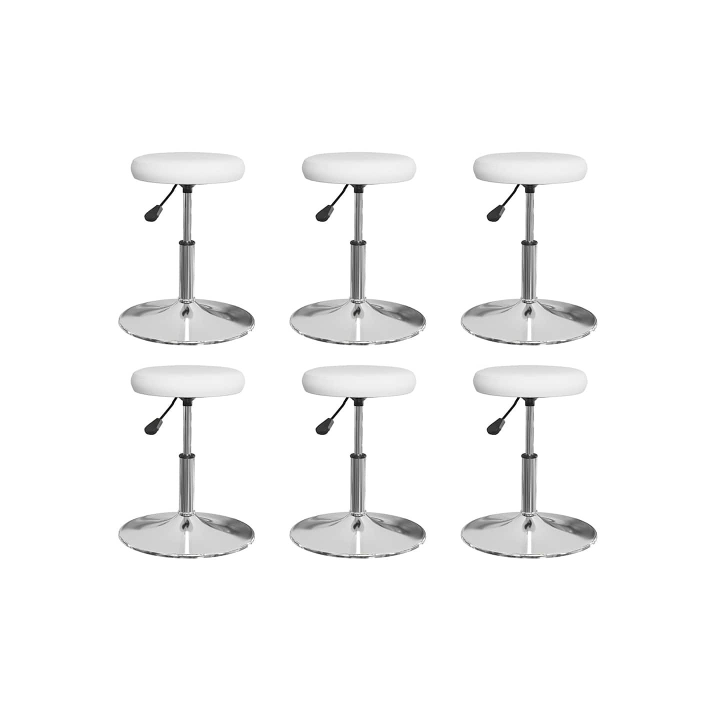 Chaises à manger lot de 6 blanc similicuir