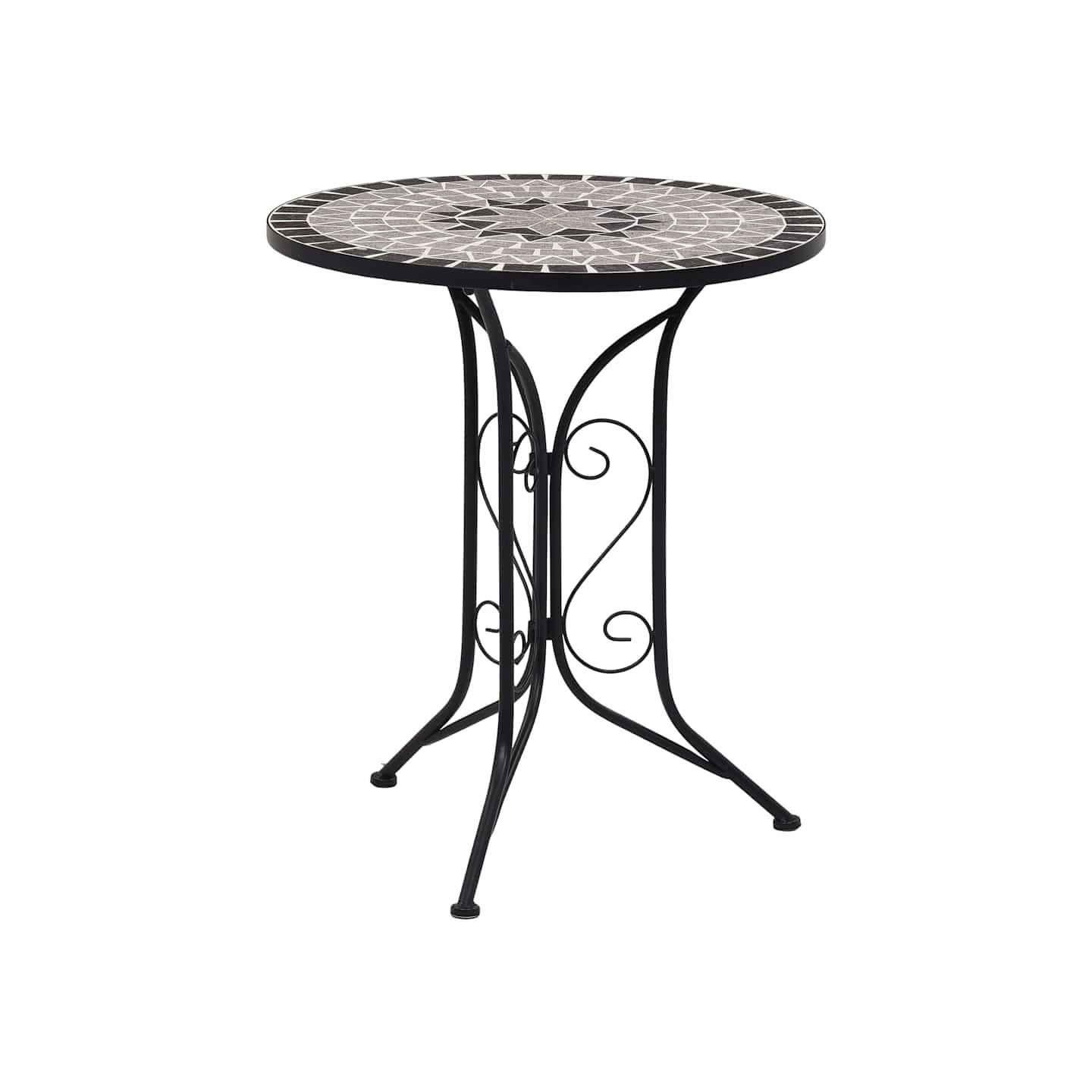 Table de bistro mosaïque Gris 60 cm Céramique