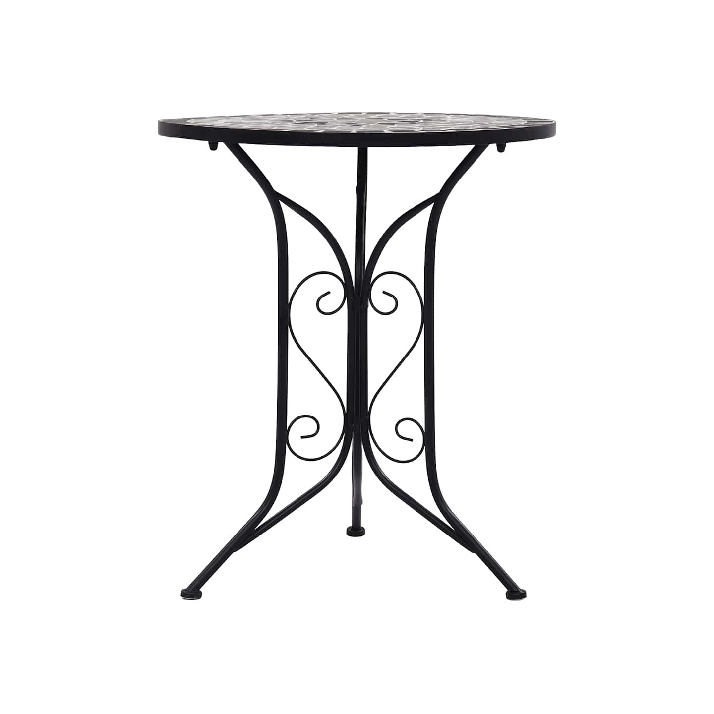 Table de bistro mosaïque Gris 60 cm Céramique