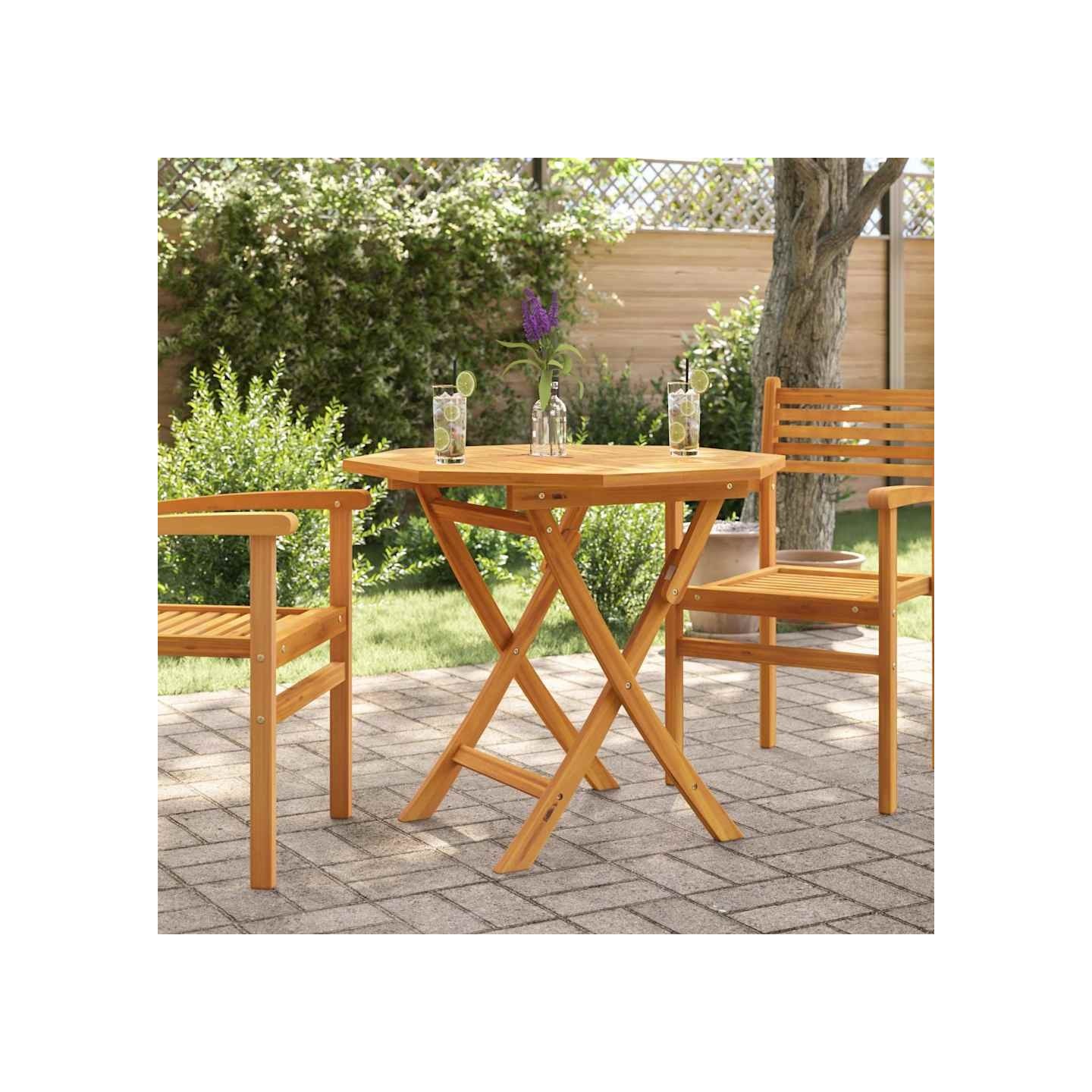 Table pliable de jardin 85x85x76 cm Bois de teck solide