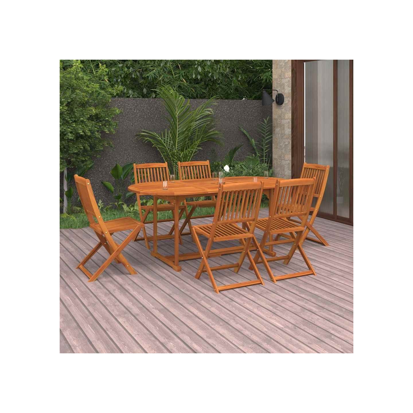 Ensemble à manger de jardin 7 pcs bois massif d'acacia