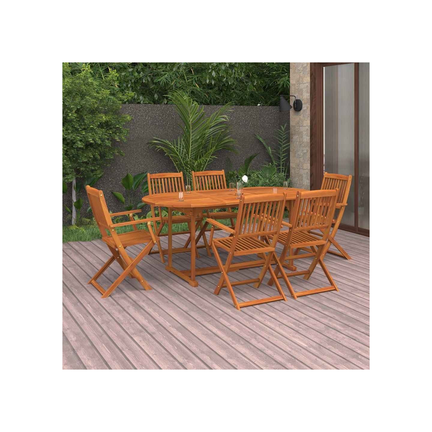 Ensemble à manger de jardin 7 pcs bois massif d'acacia