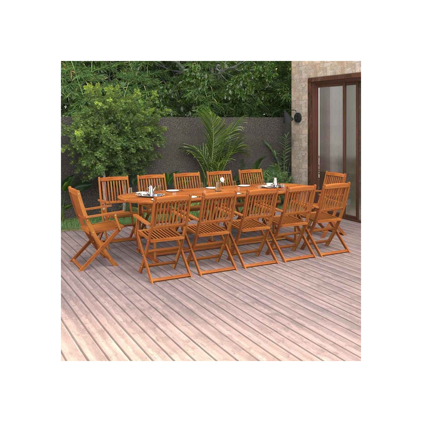 Ensemble à manger de jardin 13 pcs 280x90x75 cm bois d'acacia