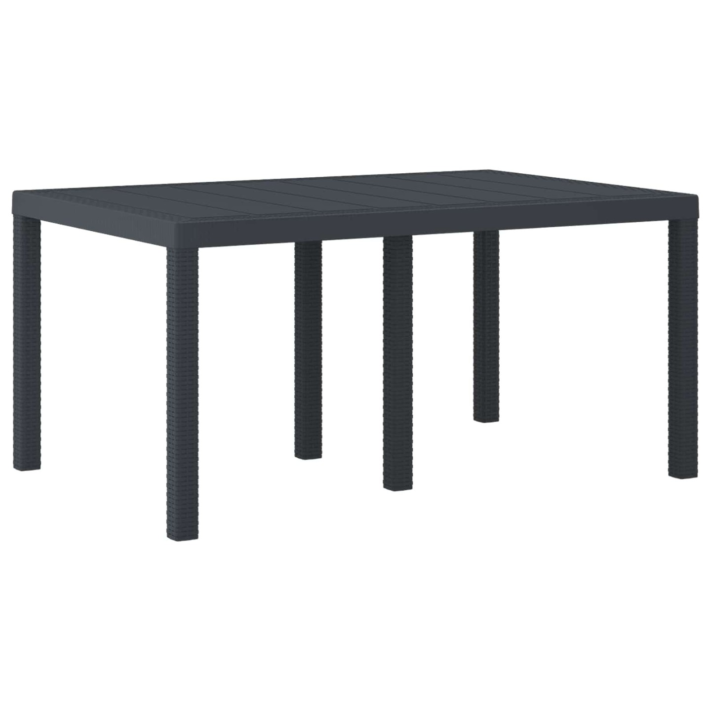 Table de jardin résistante aux intempéries Anthracite polyrotin