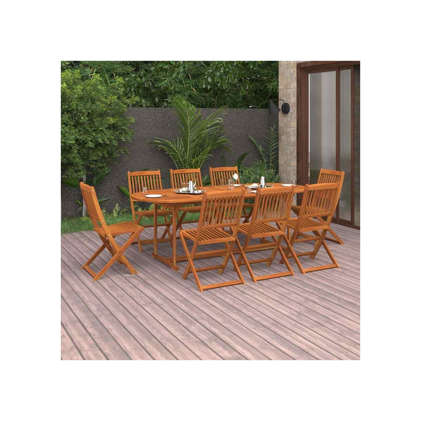 Ensemble à manger de jardin 9 pcs 220x90x75 cm bois d'acacia