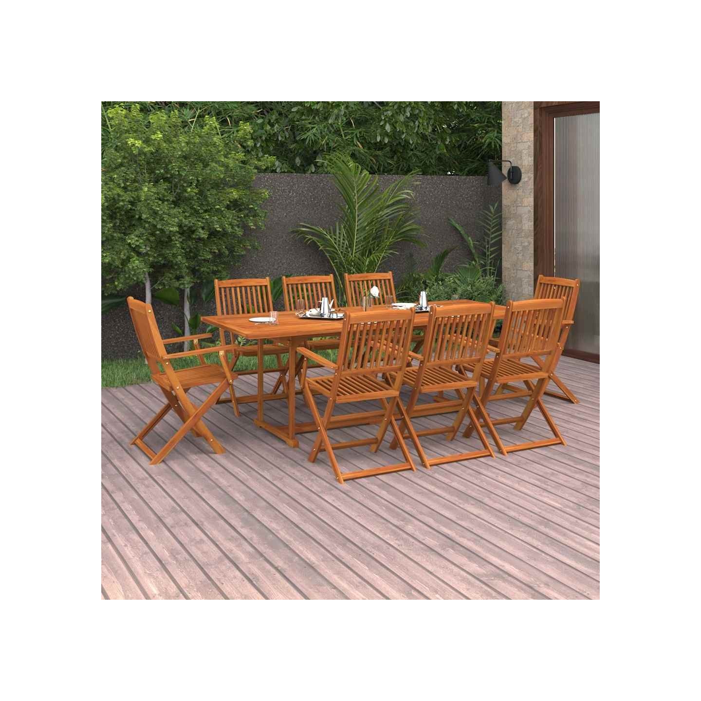Ensemble à manger de jardin 9 pcs 220x90x75 cm bois d'acacia