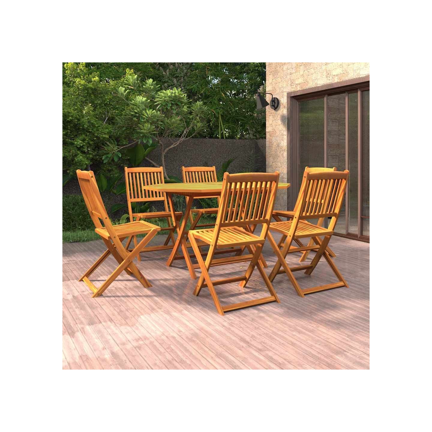 Ensemble à manger de jardin 7 pcs Bois d'acacia massif