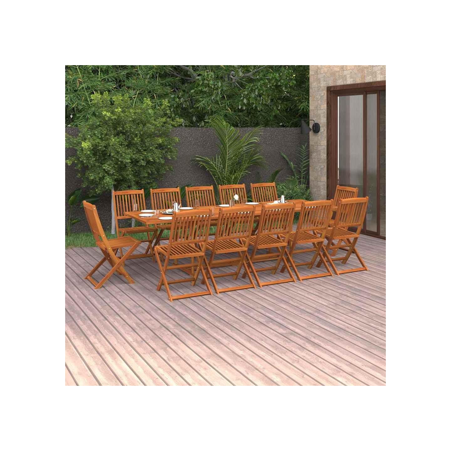 Ensemble à manger de jardin 13 pcs 280x90x75 cm bois d'acacia