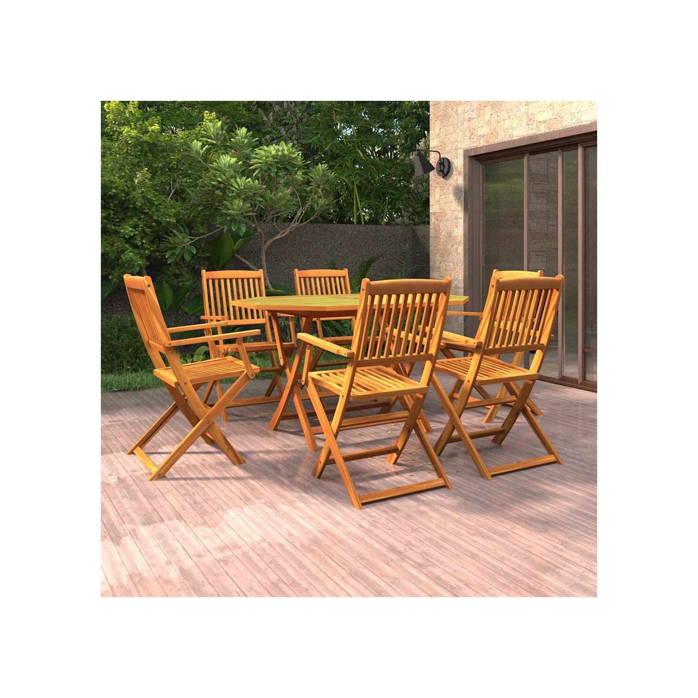 Ensemble à manger de jardin 7 pcs Bois d'acacia massif