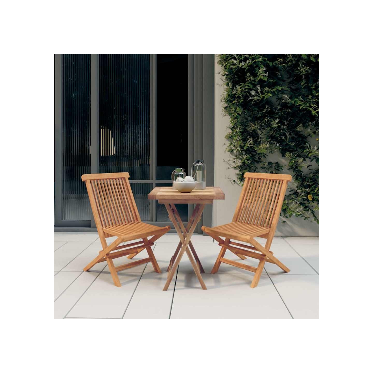 Ensemble à manger de jardin 3 pcs Bois de teck massif