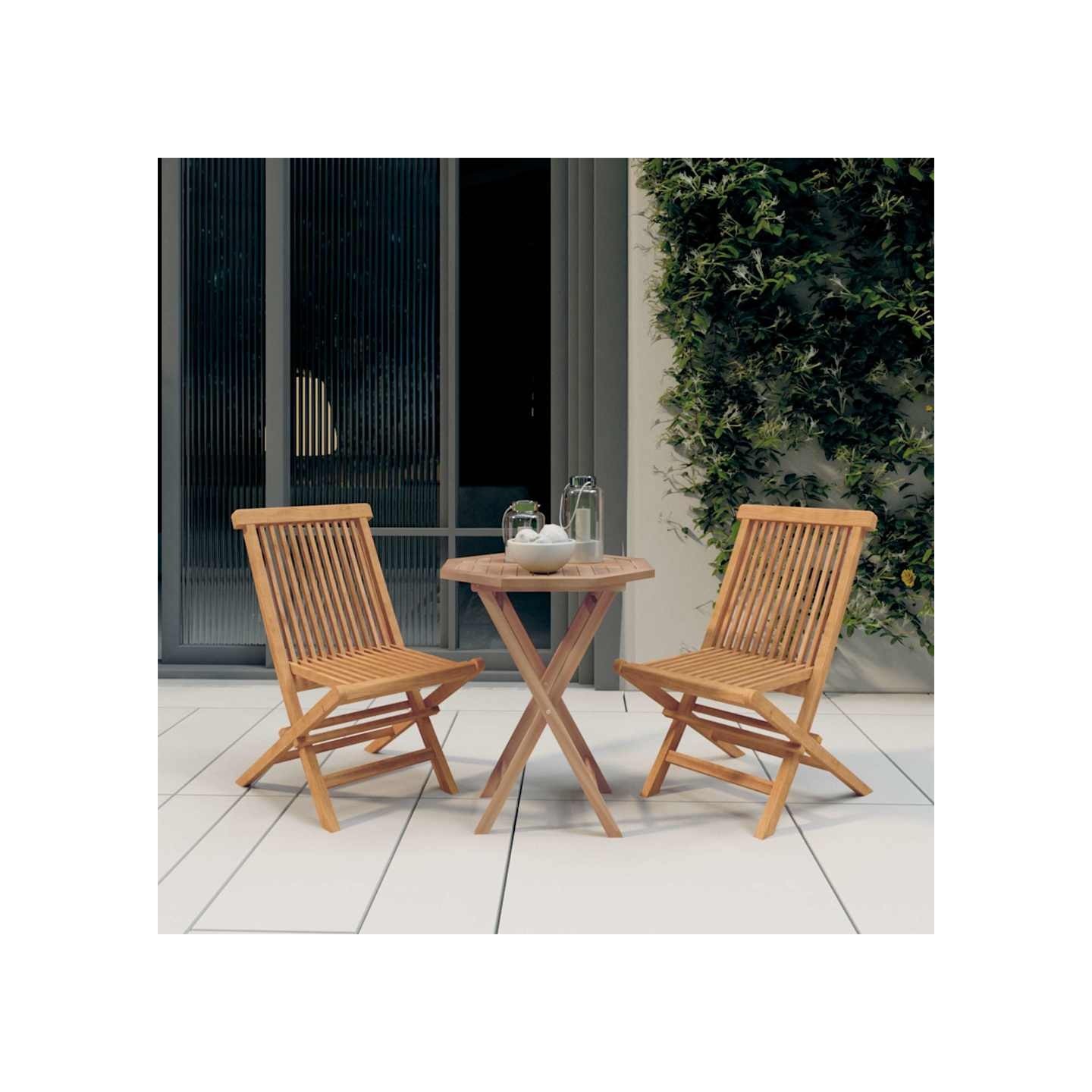 Ensemble à manger de jardin 3 pcs Bois de teck massif