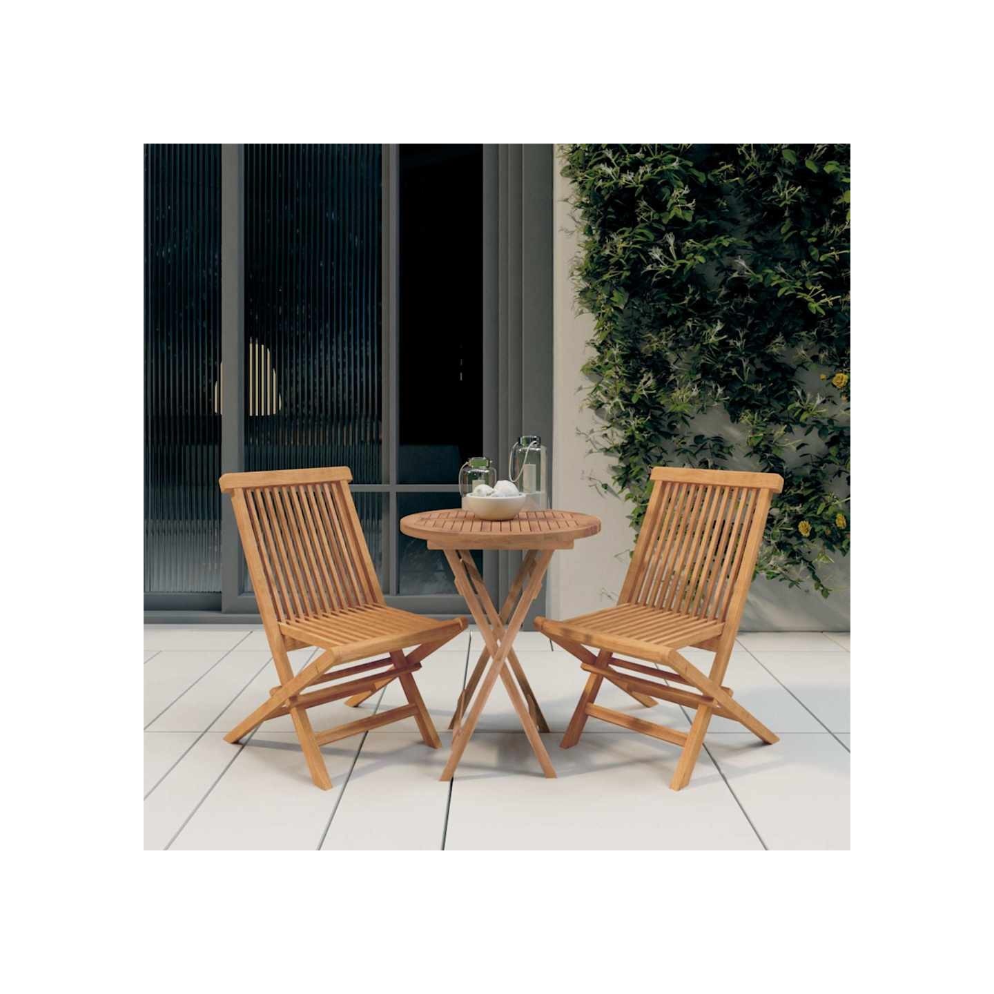 Ensemble à manger de jardin 3 pcs Bois de teck massif