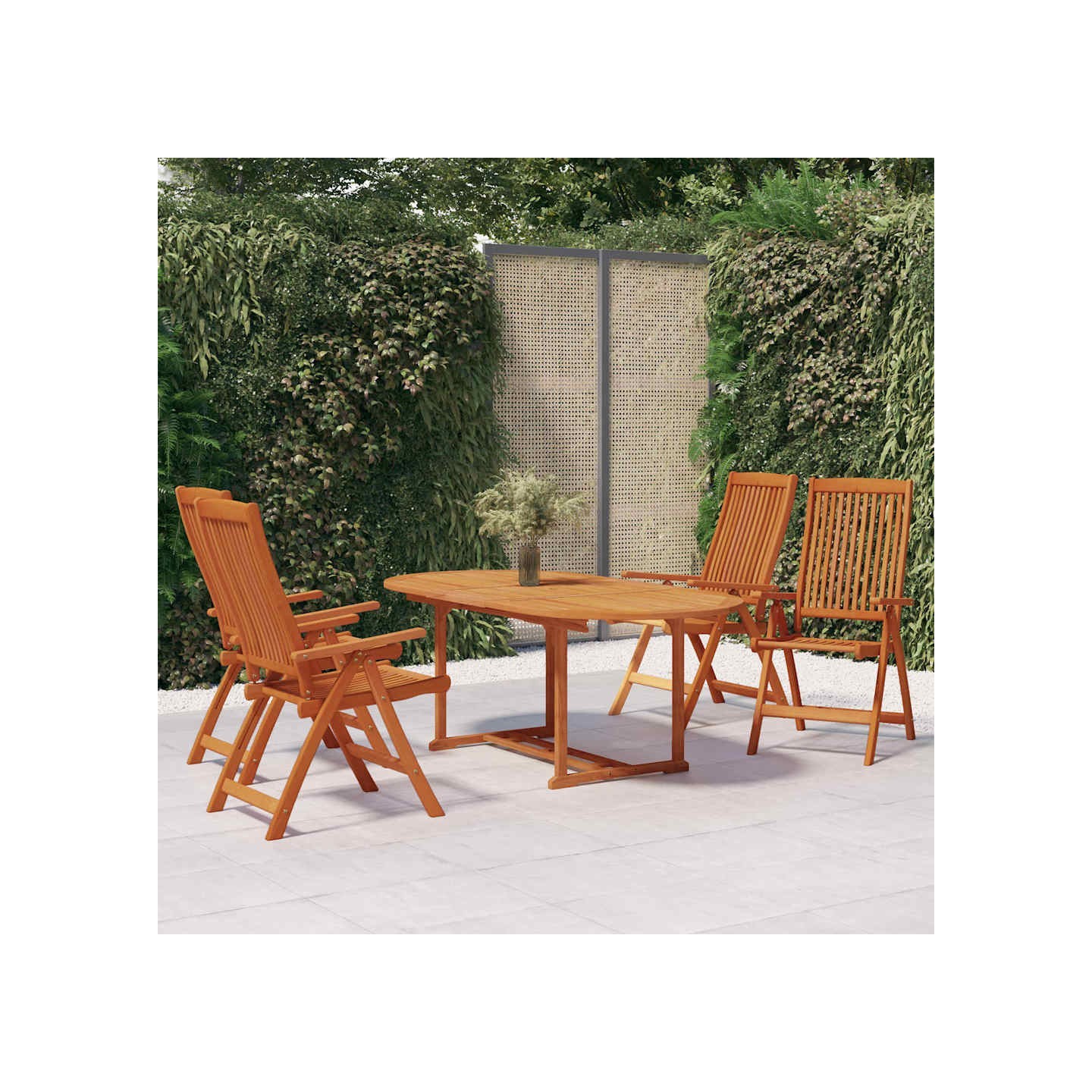 Ensemble à manger de jardin 5 pcs Bois d'eucalyptus massif