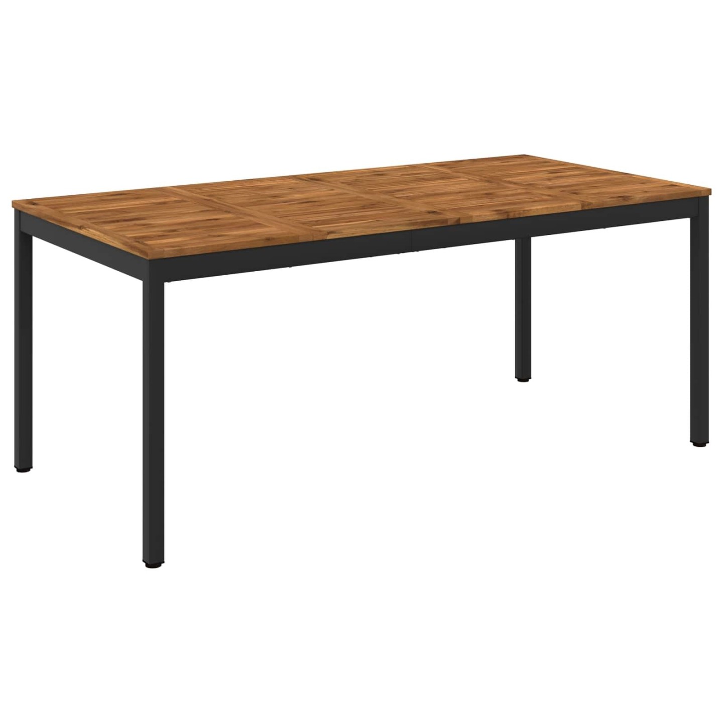 Table de dîner de jardin Naturel et noir 147 x 88,5 x 75 cm