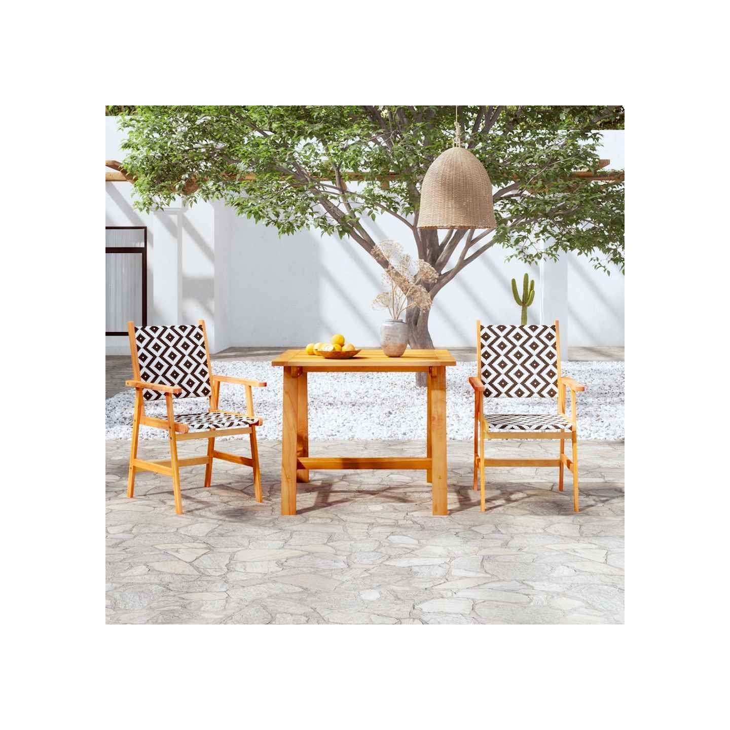 Ensemble à manger de jardin 3 pcs Bois d'acacia solide