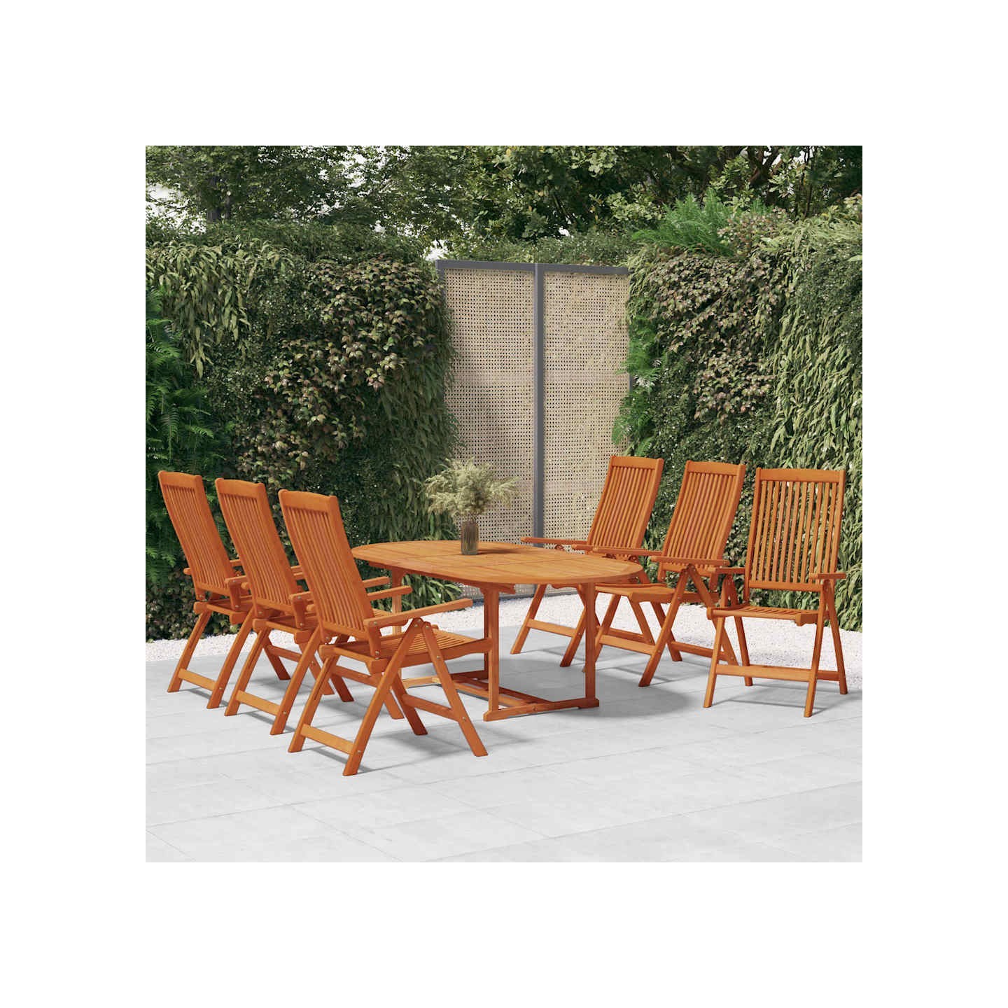 Ensemble à manger de jardin 7 pcs Bois d'eucalyptus massif