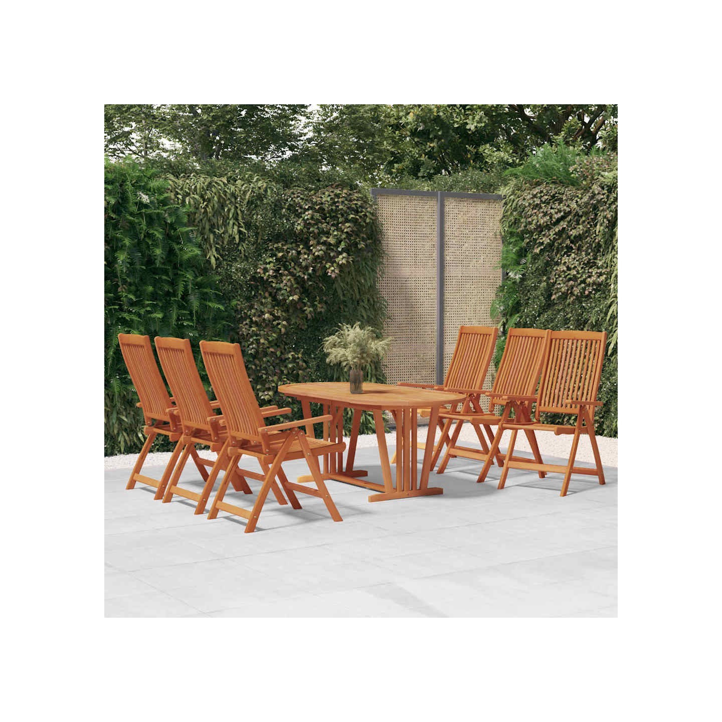 Ensemble à manger de jardin 7 pcs Bois d'eucalyptus massif