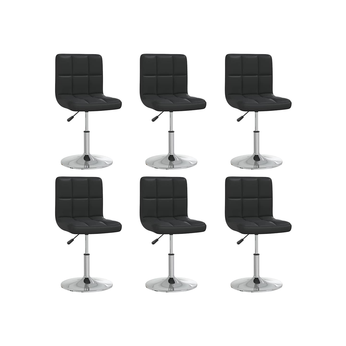 Chaises à manger lot de 6 noir similicuir