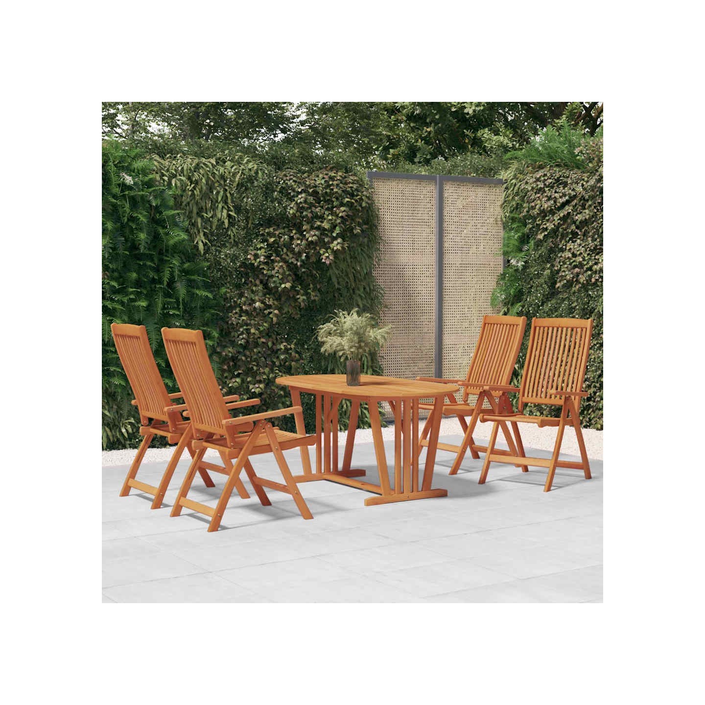 Chaises pliantes 4 pièces en bois massif d'eucalyptus