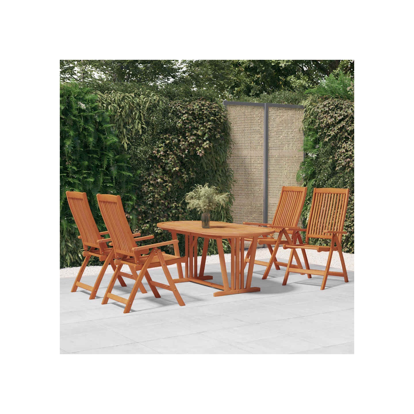 Ensemble à manger de jardin 5 pcs Bois d'eucalyptus massif