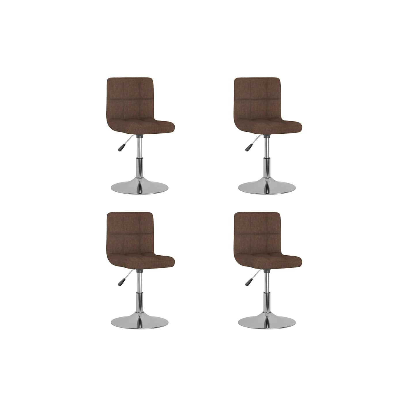 Chaises pivotantes à manger lot de 4 marron tissu