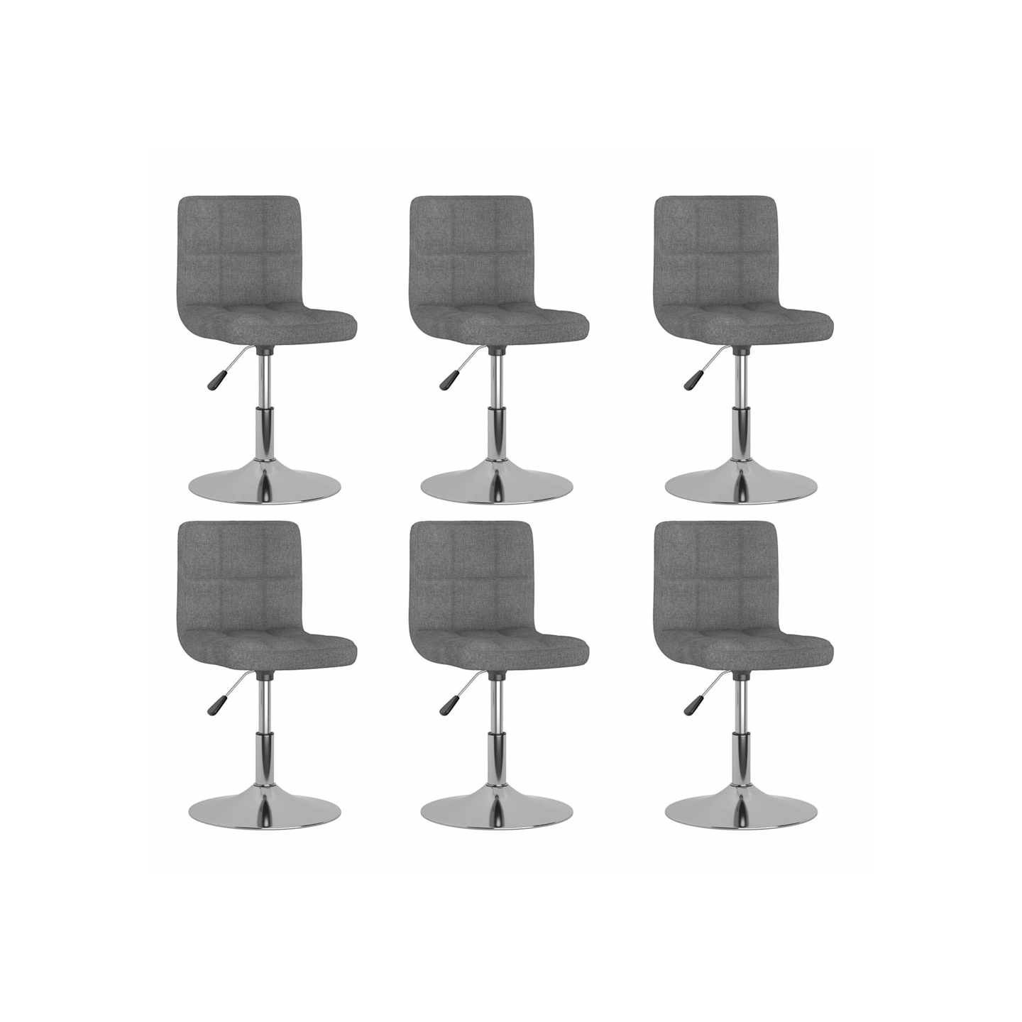 Chaises pivotantes à manger lot de 6 Gris clair Tissu