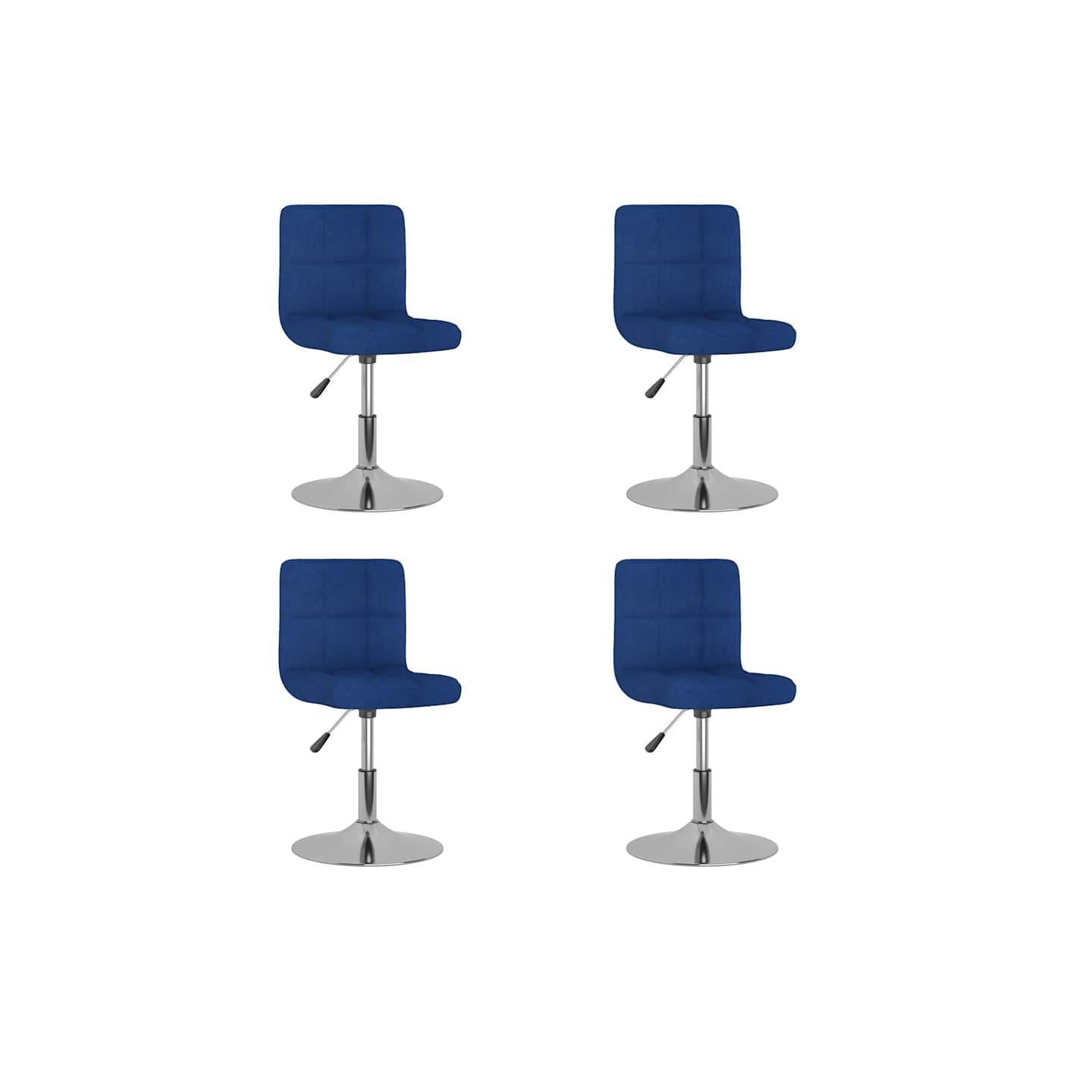 Chaises pivotantes à manger lot de 4 bleu tissu