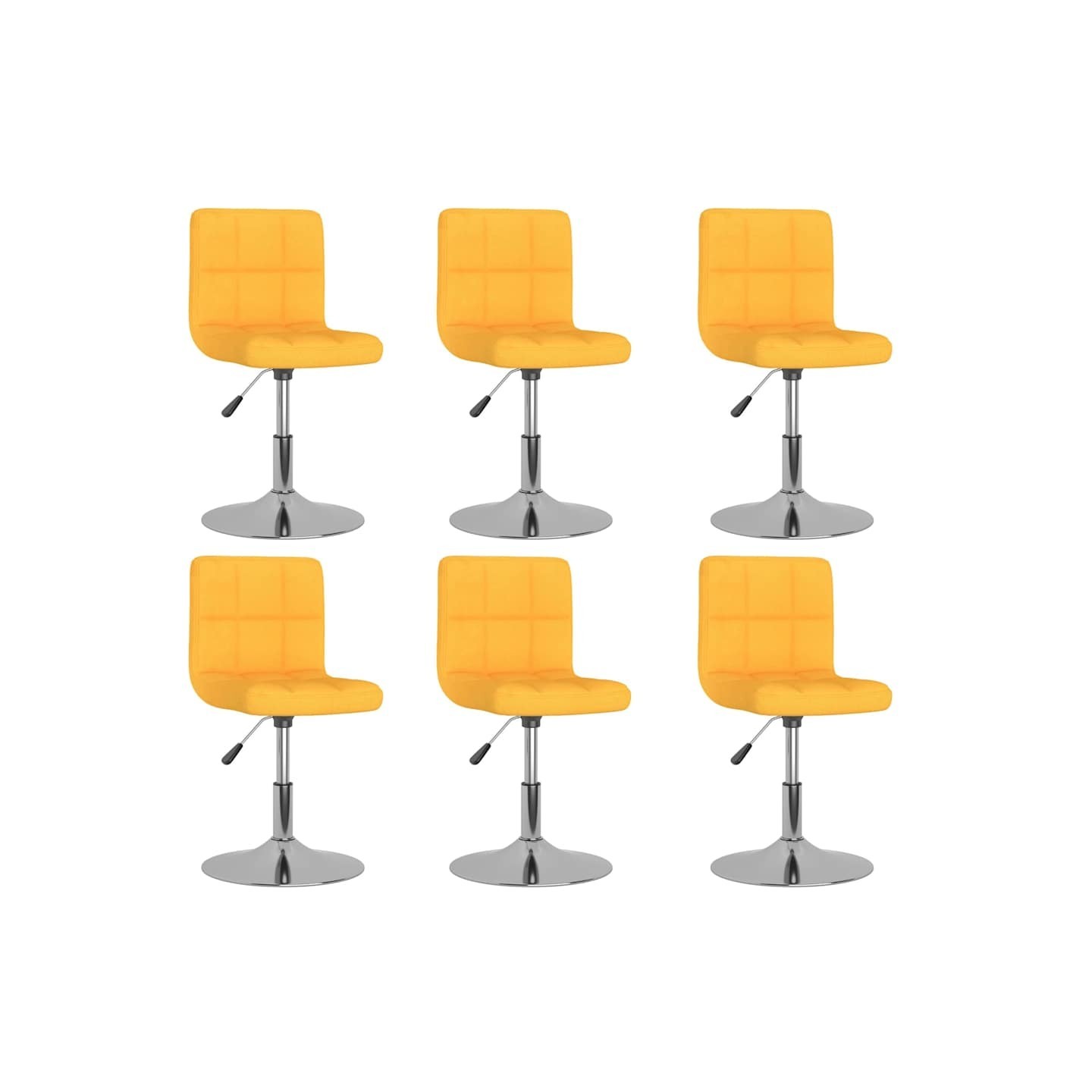 Chaises pivotantes à manger lot de 6 jaune tissu