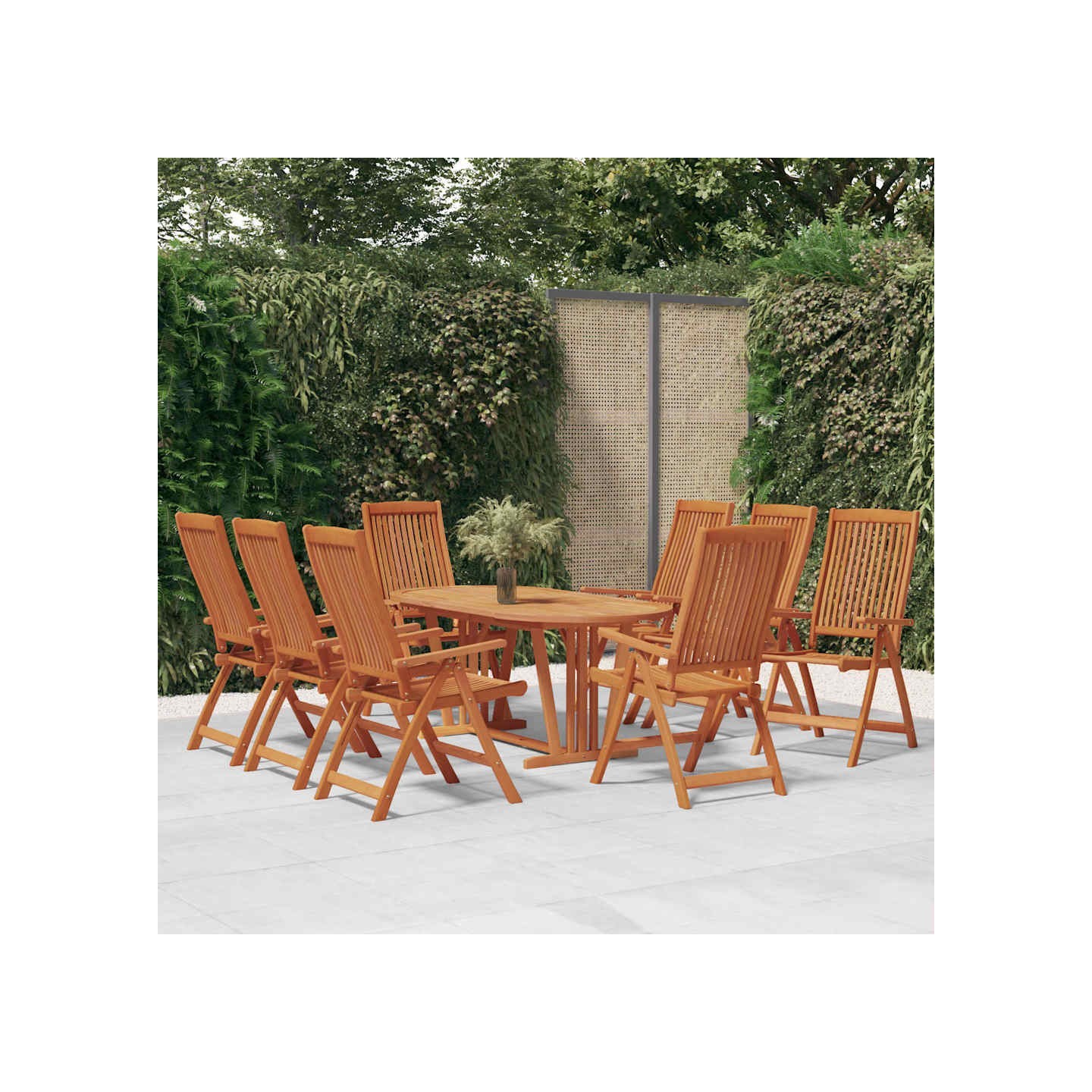 Chaises pliantes 8 pièces en bois massif d'eucalyptus