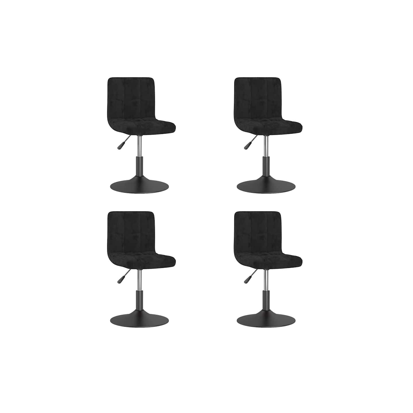 Chaises pivotantes à manger lot de 4 noir velours